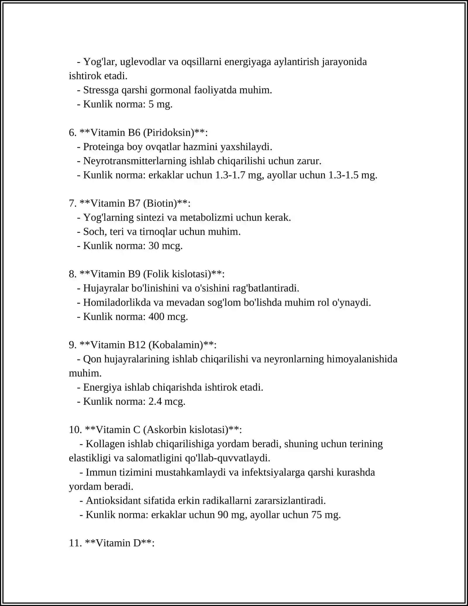 VITAMINLARNING ORGANIZMDAGI VAZIFALARI 4