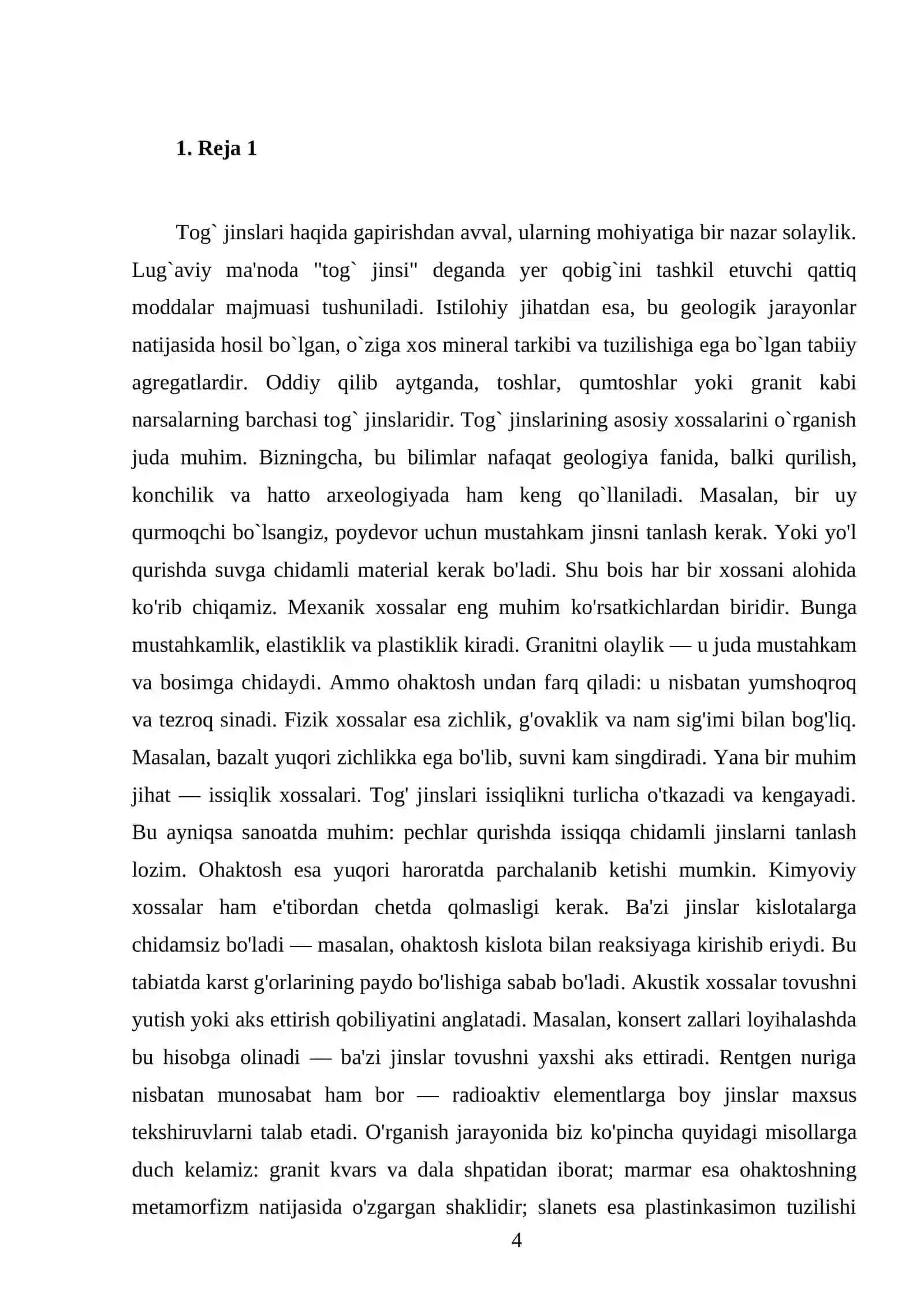 Tog` jinslarining xossalari 4