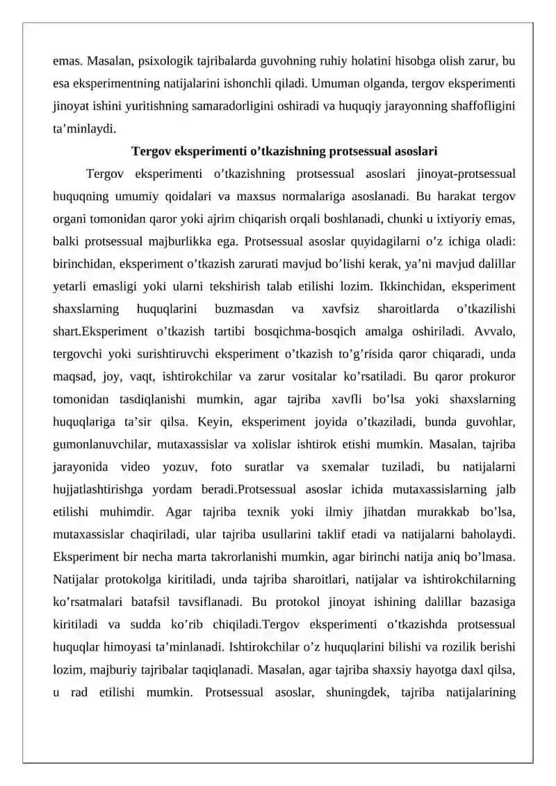 Tergov eksperimenti o’tkazish asoslari va tartibi 4