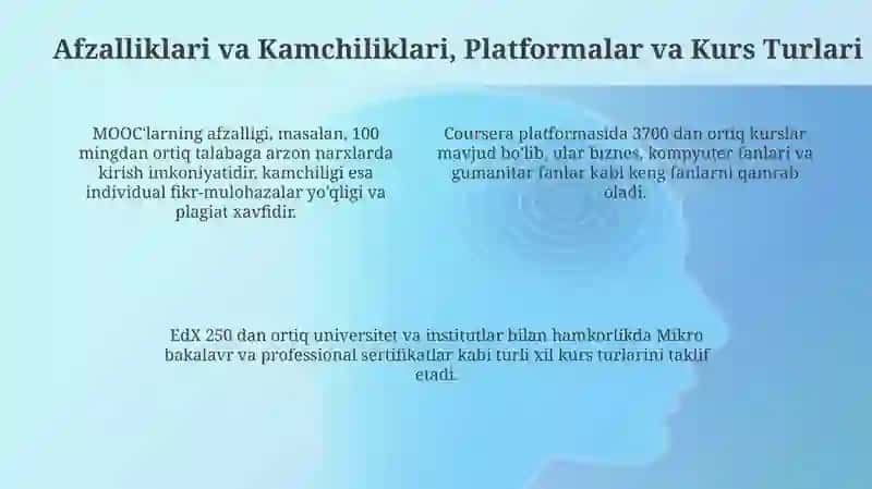 MOOC: Ta'rifi, Evolyutsiyasi va Afzalliklari 4