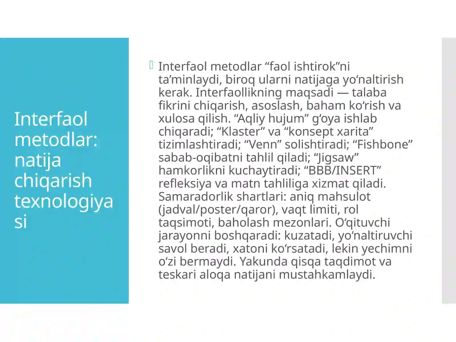 Ta’lim metodlari va vositalari 4
