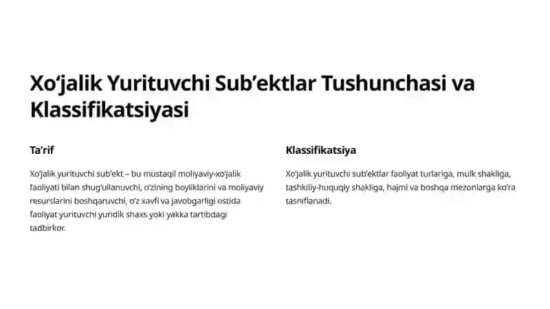 Xoʻjalik Yurituvchi Subʼektlar 4
