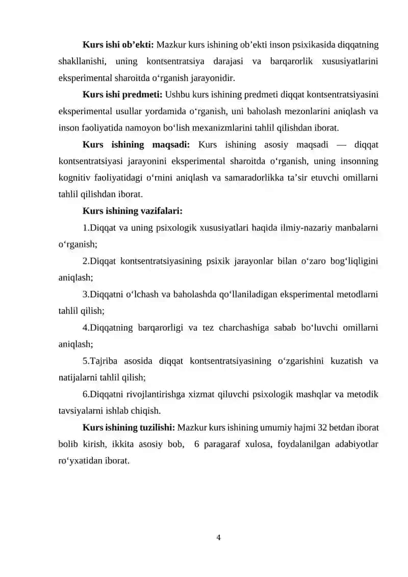 Diqqat kontsentratsiyasini eksperimental o'rganish 4