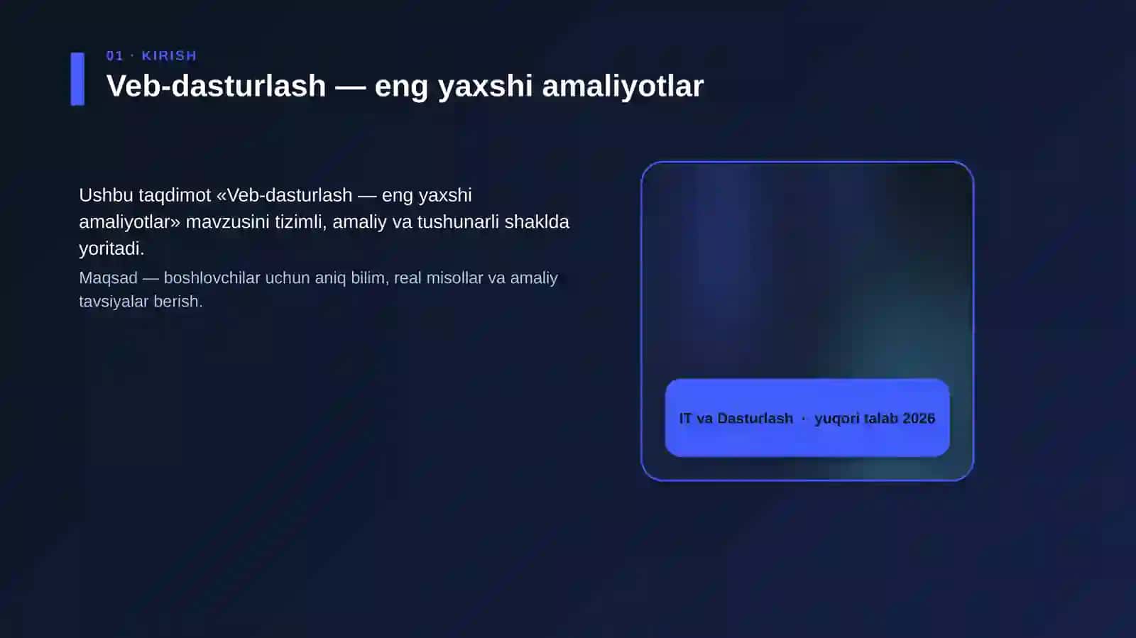 Veb-dasturlash — eng yaxshi amaliyotlar 4