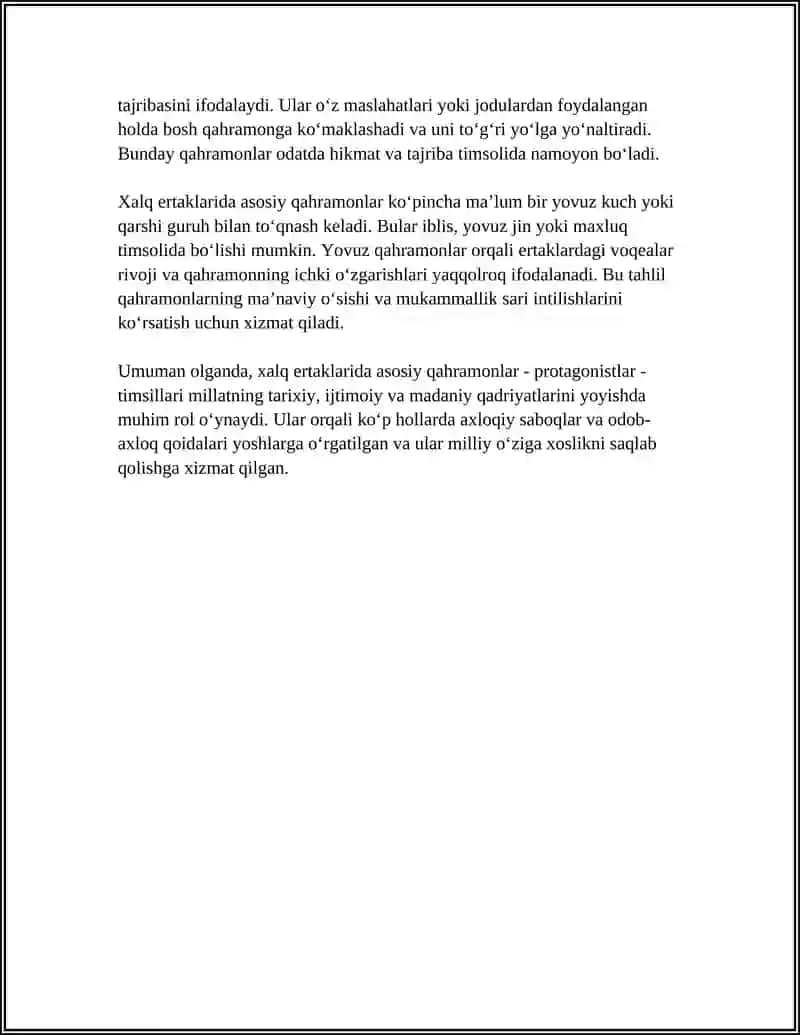 XALQ ERTAKLARIDA TIMSOLLAR TA'SNIFI 4