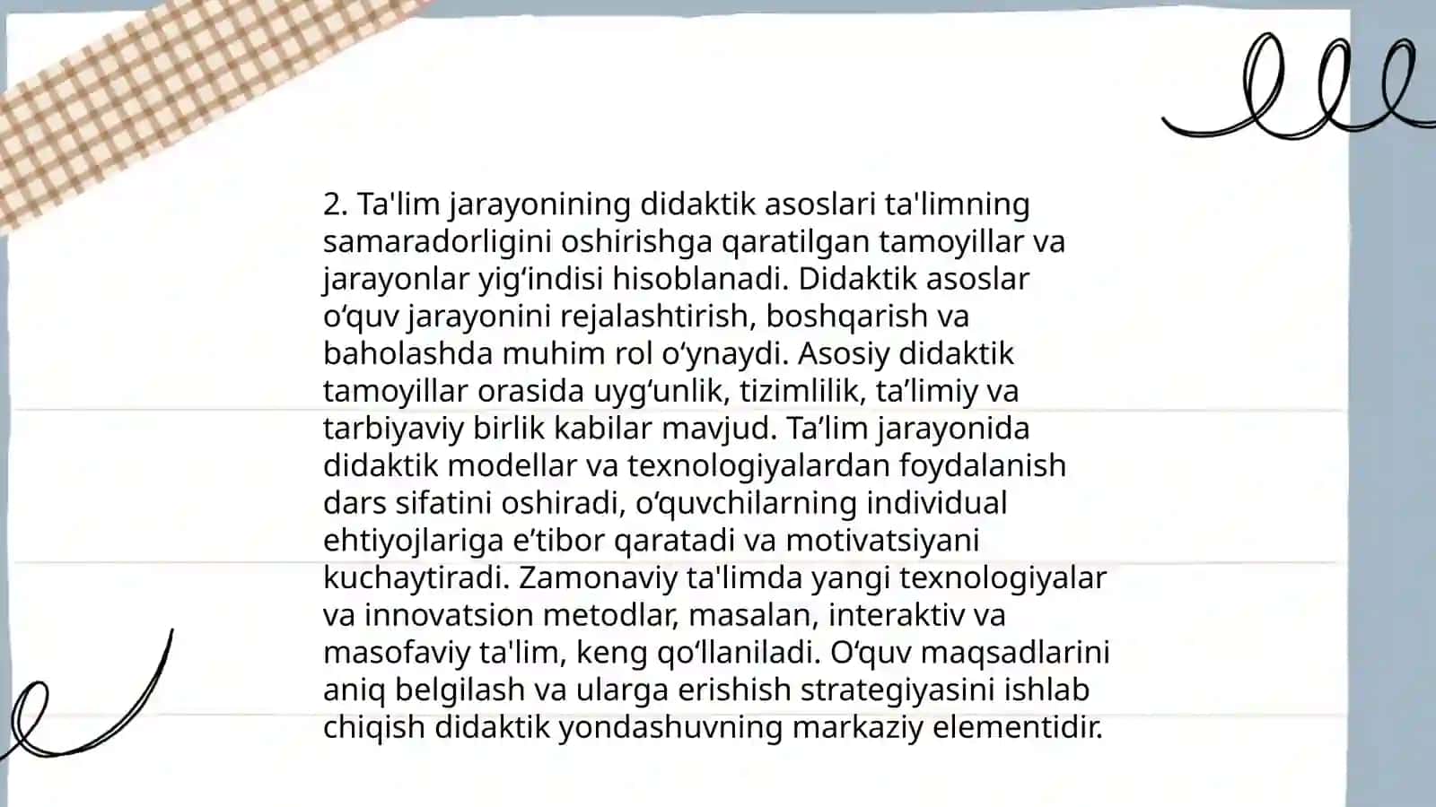 Didaktika ta'lim nazariyasi 4