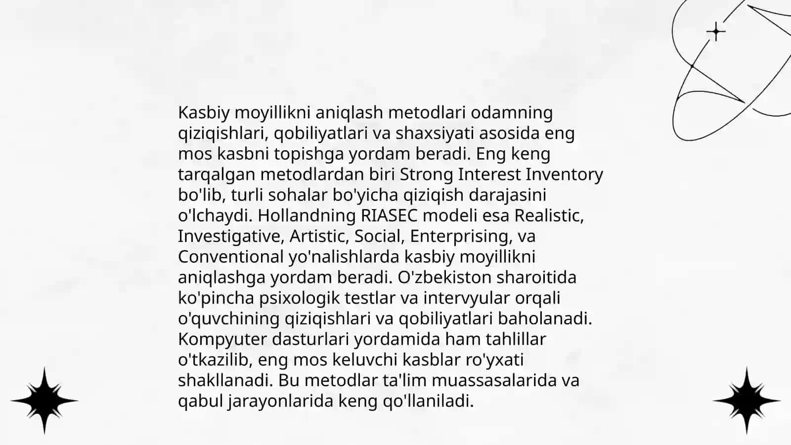 Kasbga yo’naltirish omillari va kasblarning psixologik usulari 4