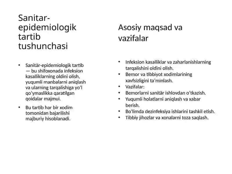 Qabul bo‘limining sanitar-epidemiologik tartibi 4