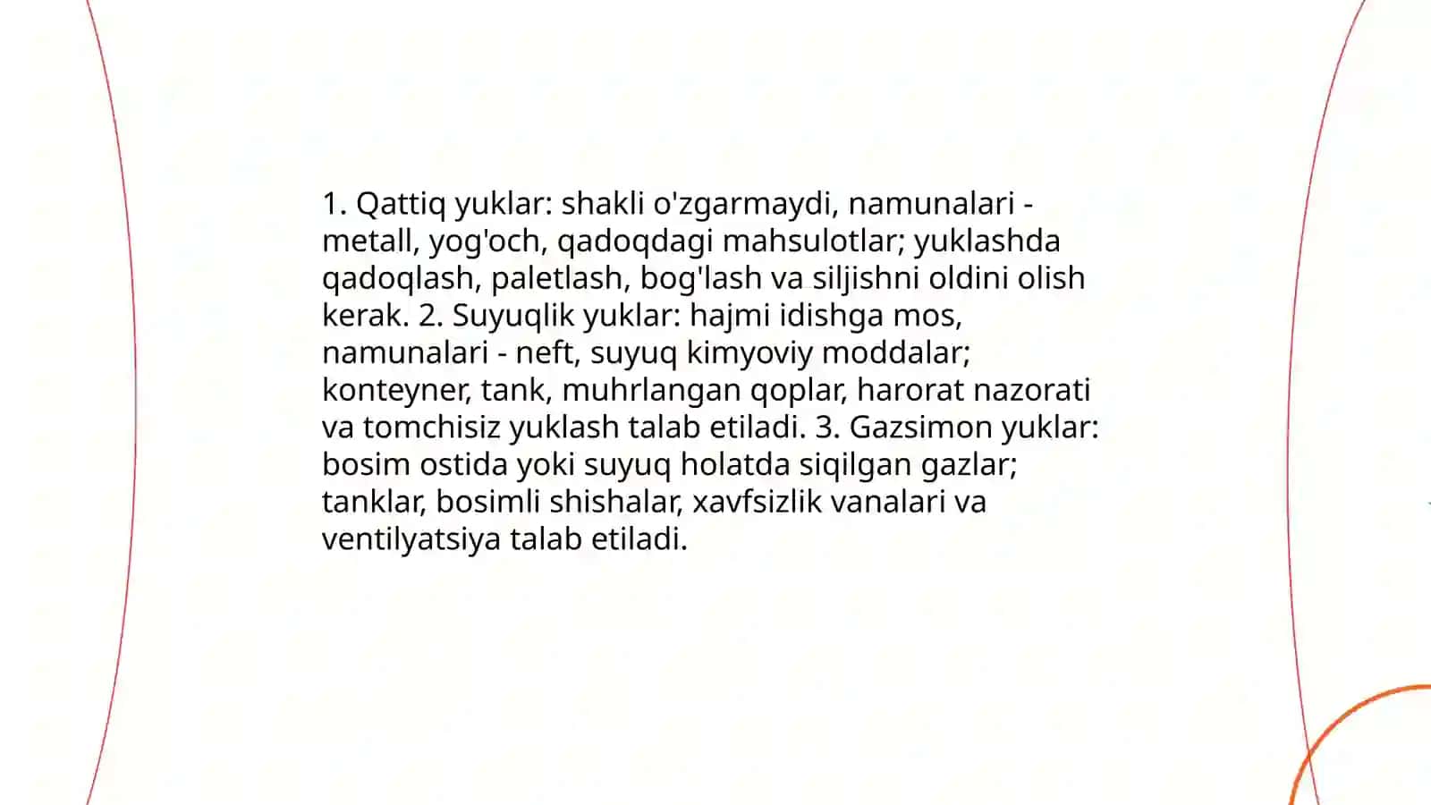 Yuklar va ularni toifalash 4