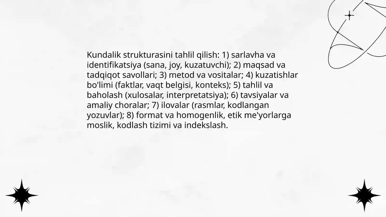 Kuzatish kundaligi mazmunining tahlili 4