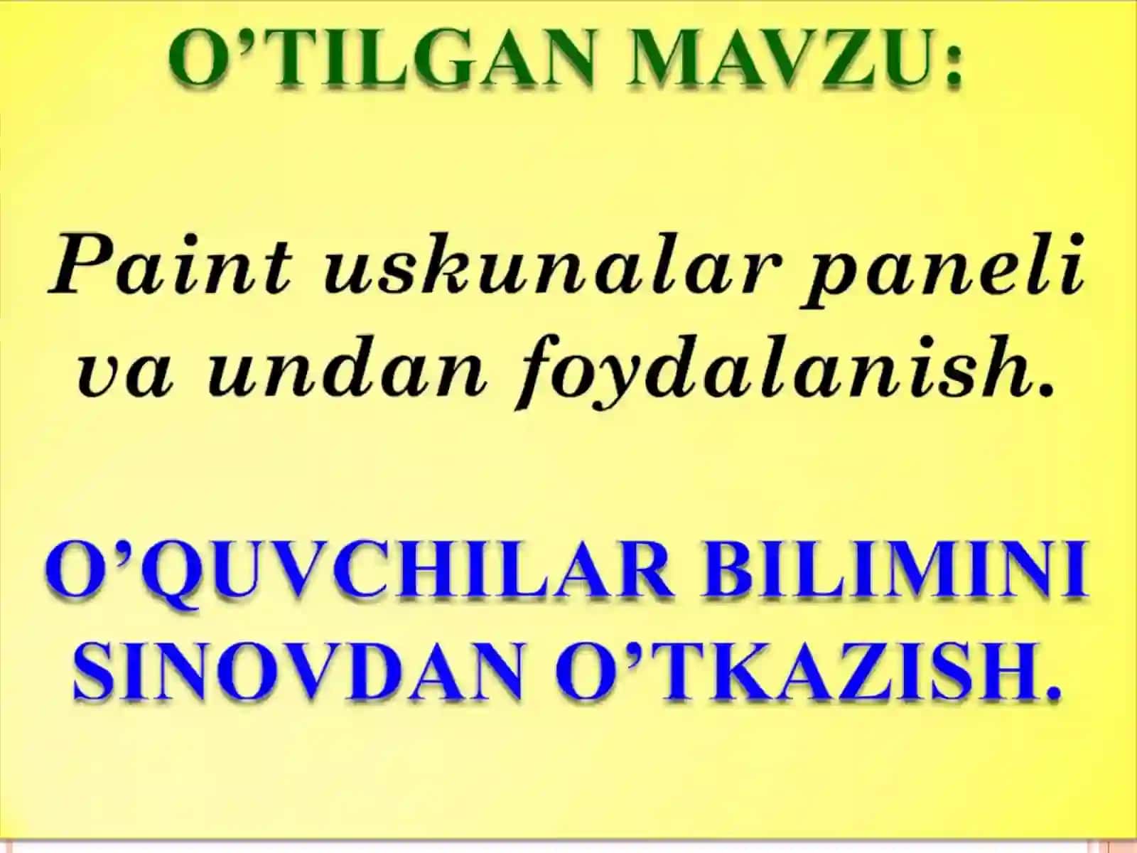 Paintda amallar bajarish. dars ishlanma 4