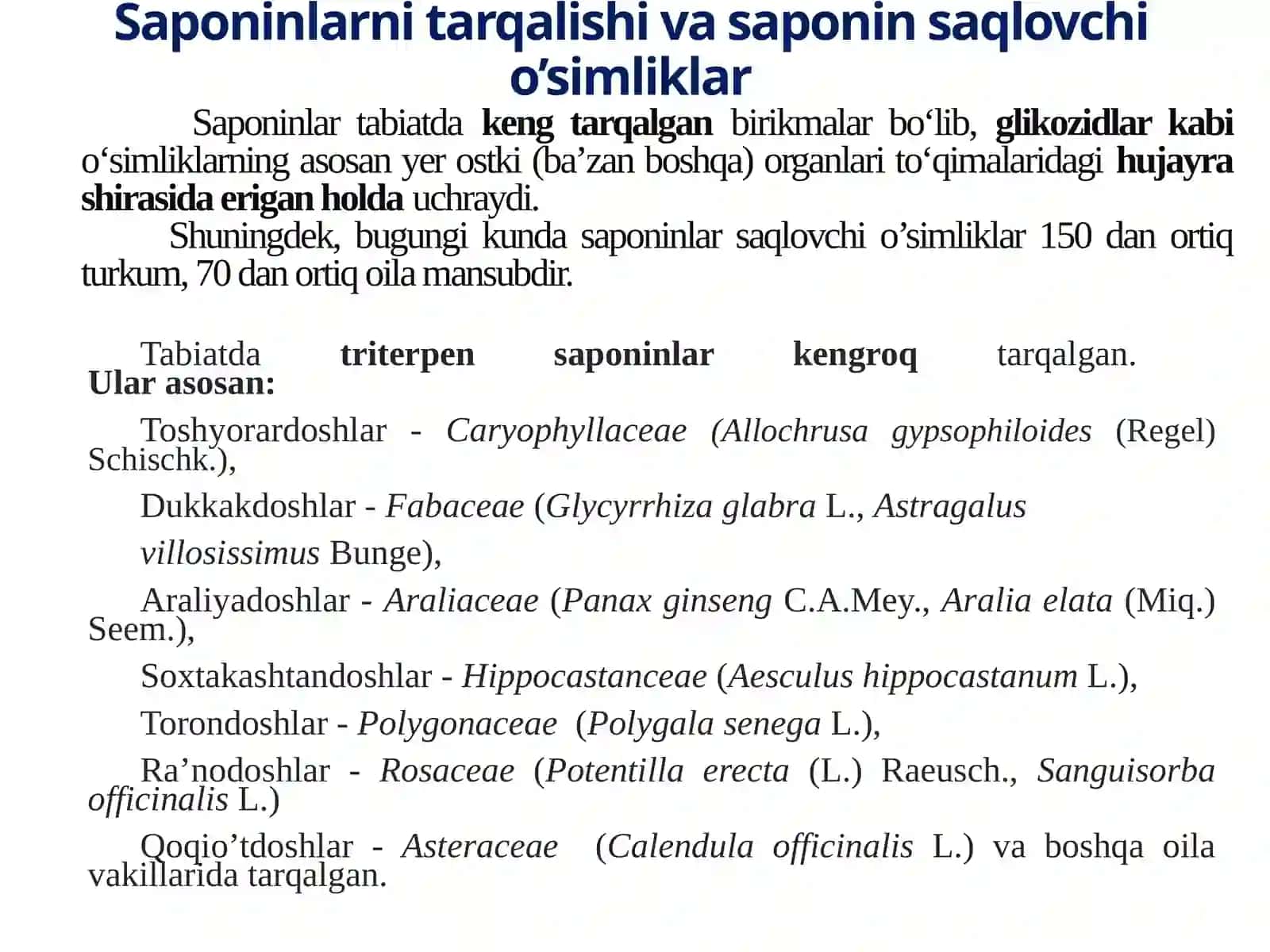 Saponinlar haqida 4