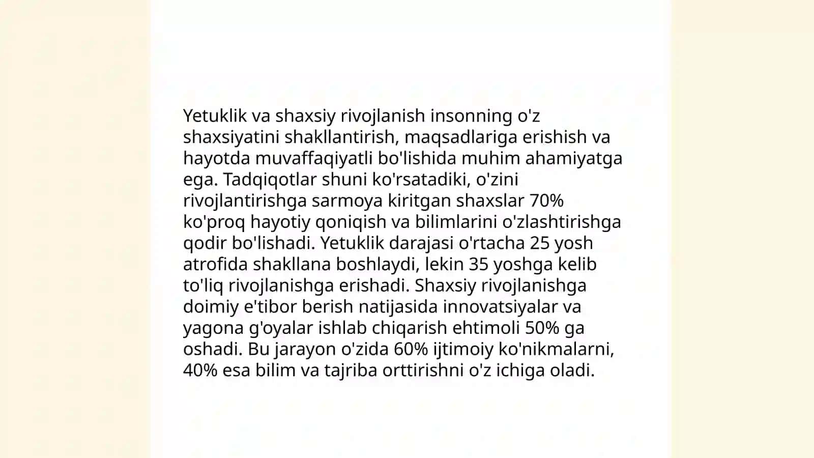 Yetuklikning psixologik xususiyatlari 4