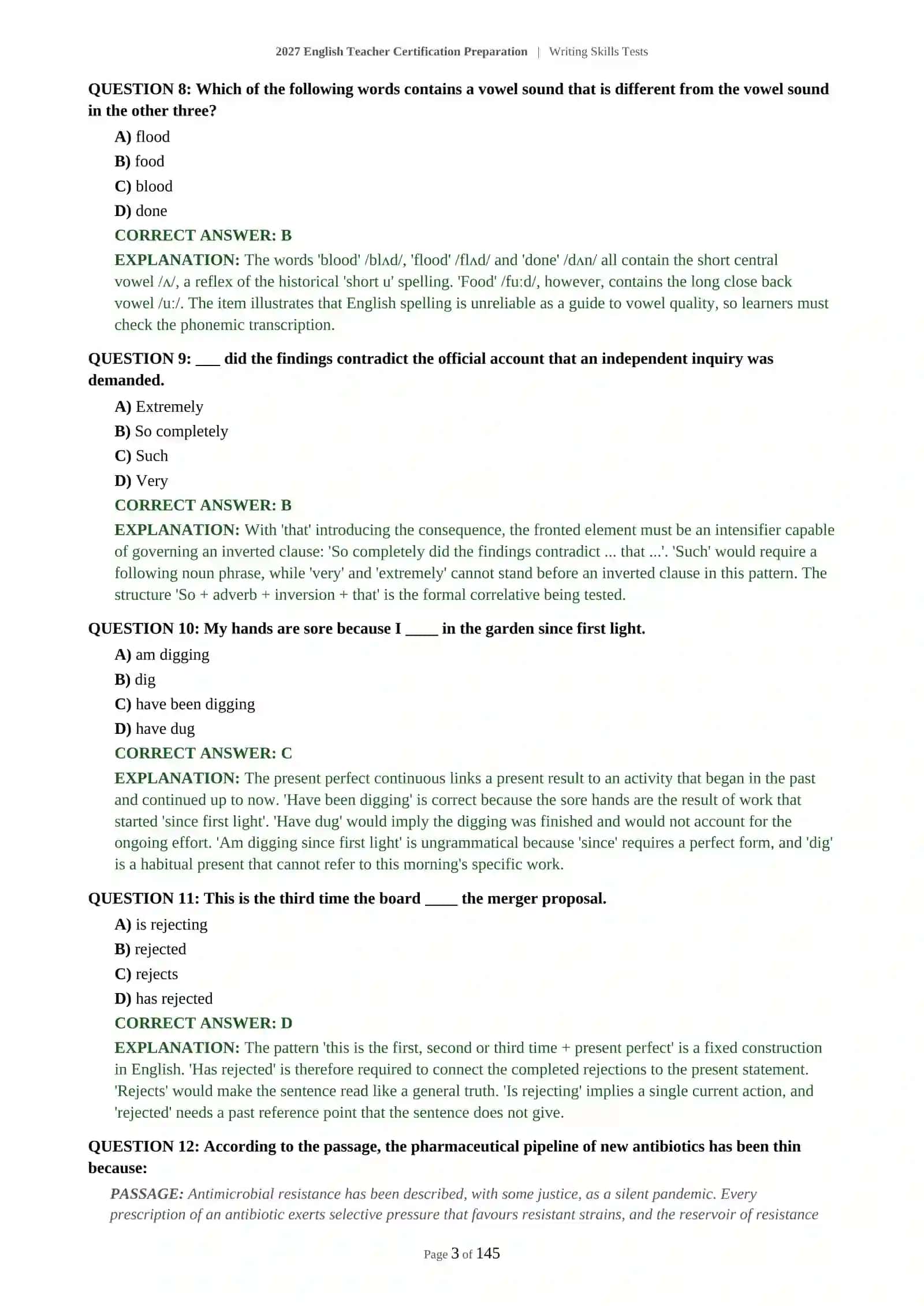 2027 English Teacher Certification Preparation | Writing Skills Tests 4