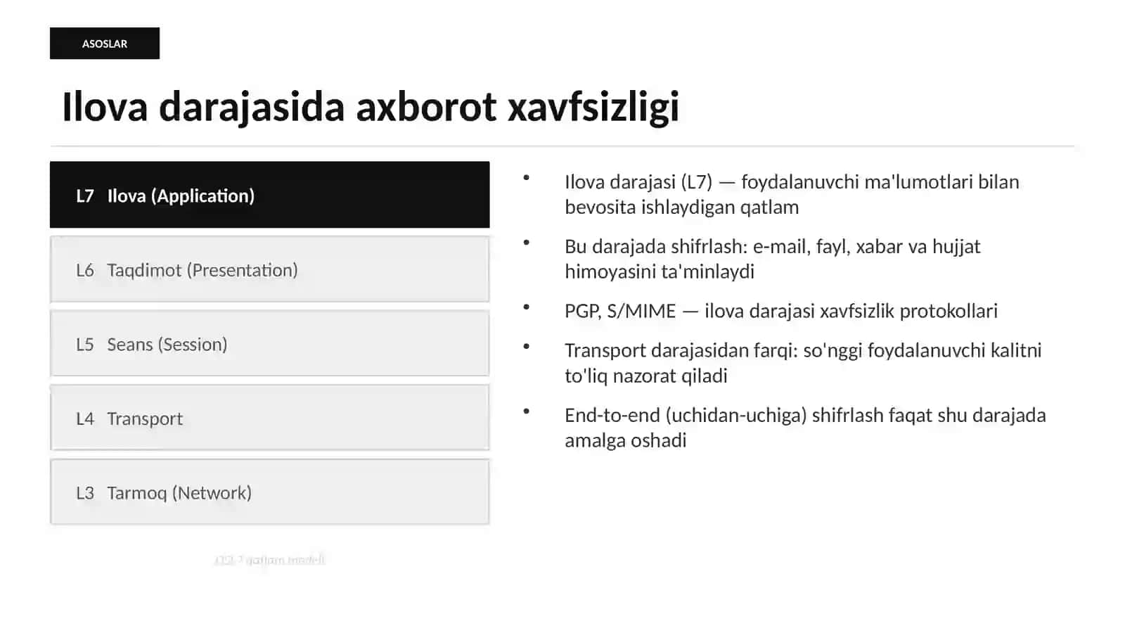 Ilova darajasida axborot xavfsizligi protokoli — PGP 4