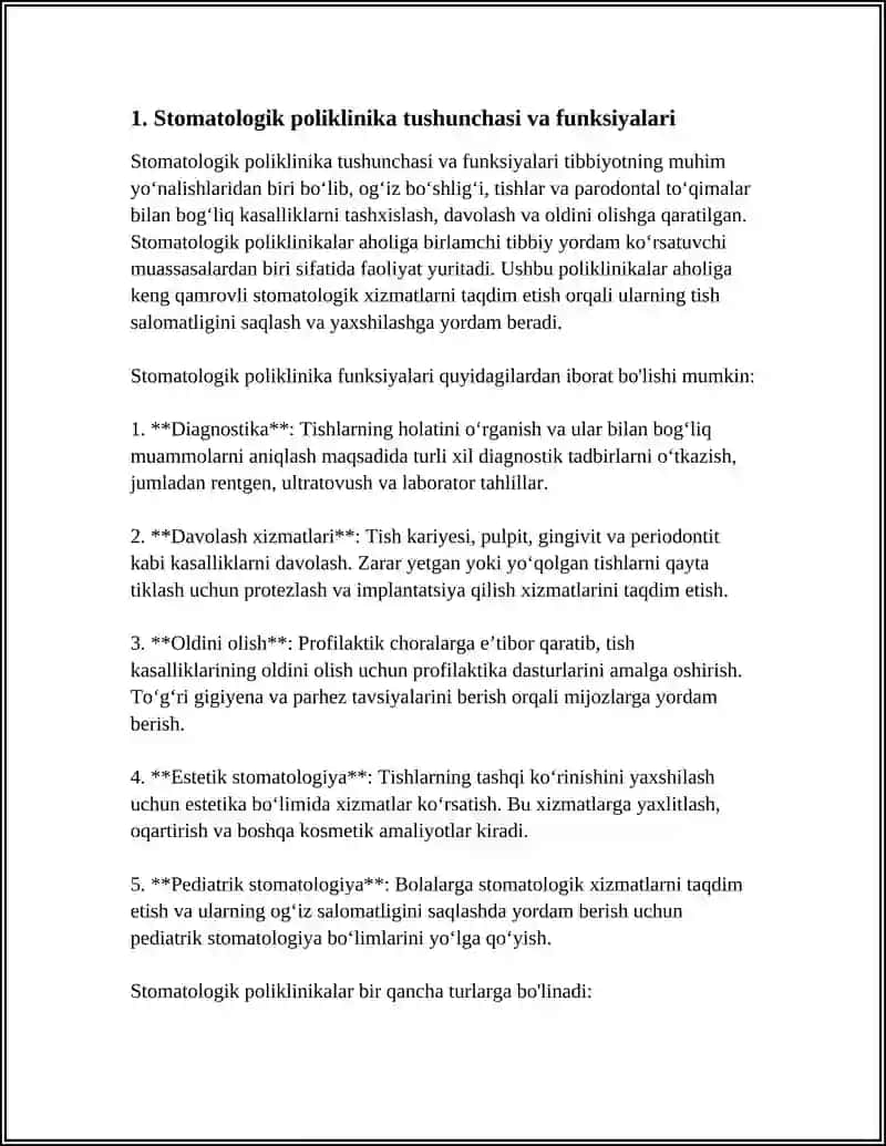 STOMATOLOGIK POLIKLINIKA 4