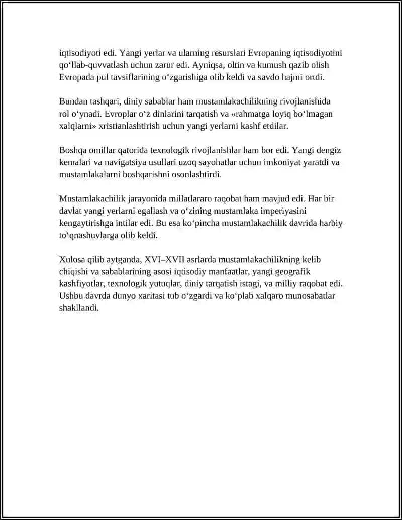 XVI-XVII ASRLARDA MUSTAMLAKACHILLIK 4