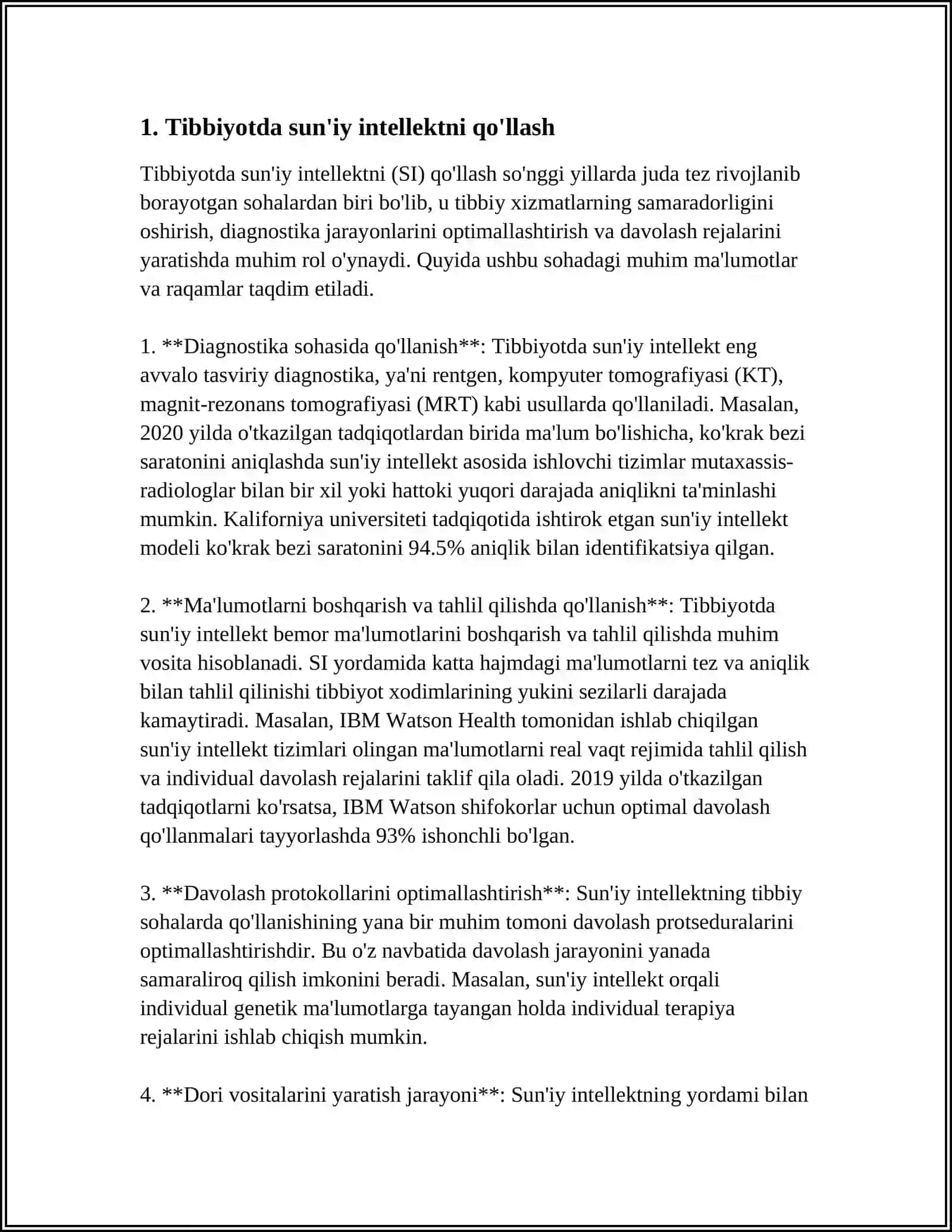 TIBBIYOTDA ISHCHI OʻRINLARINI AVTOMATLASHTIRISH 4