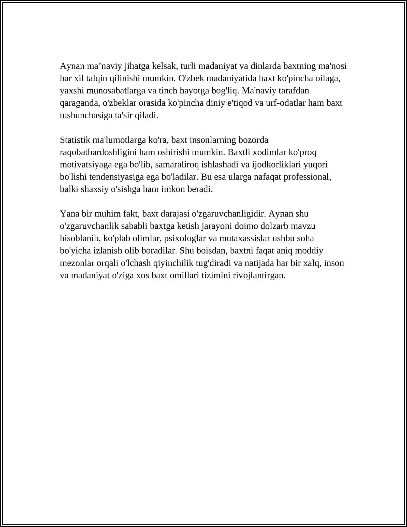 Baxt Haqida Mening Tushuncham 4