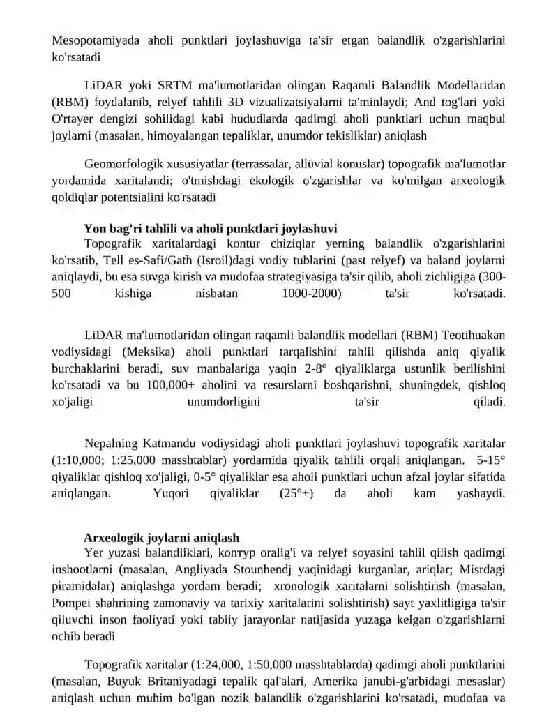 Topografik xaritalar arxeologiyada 4