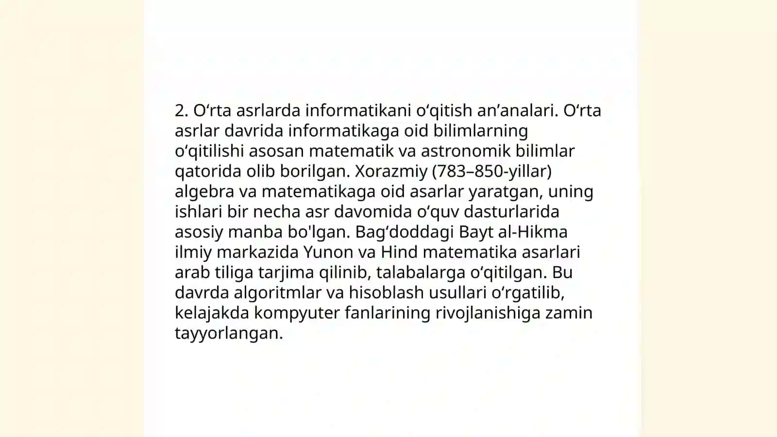 Informatika oʻqitish metodikasi tarixi 4