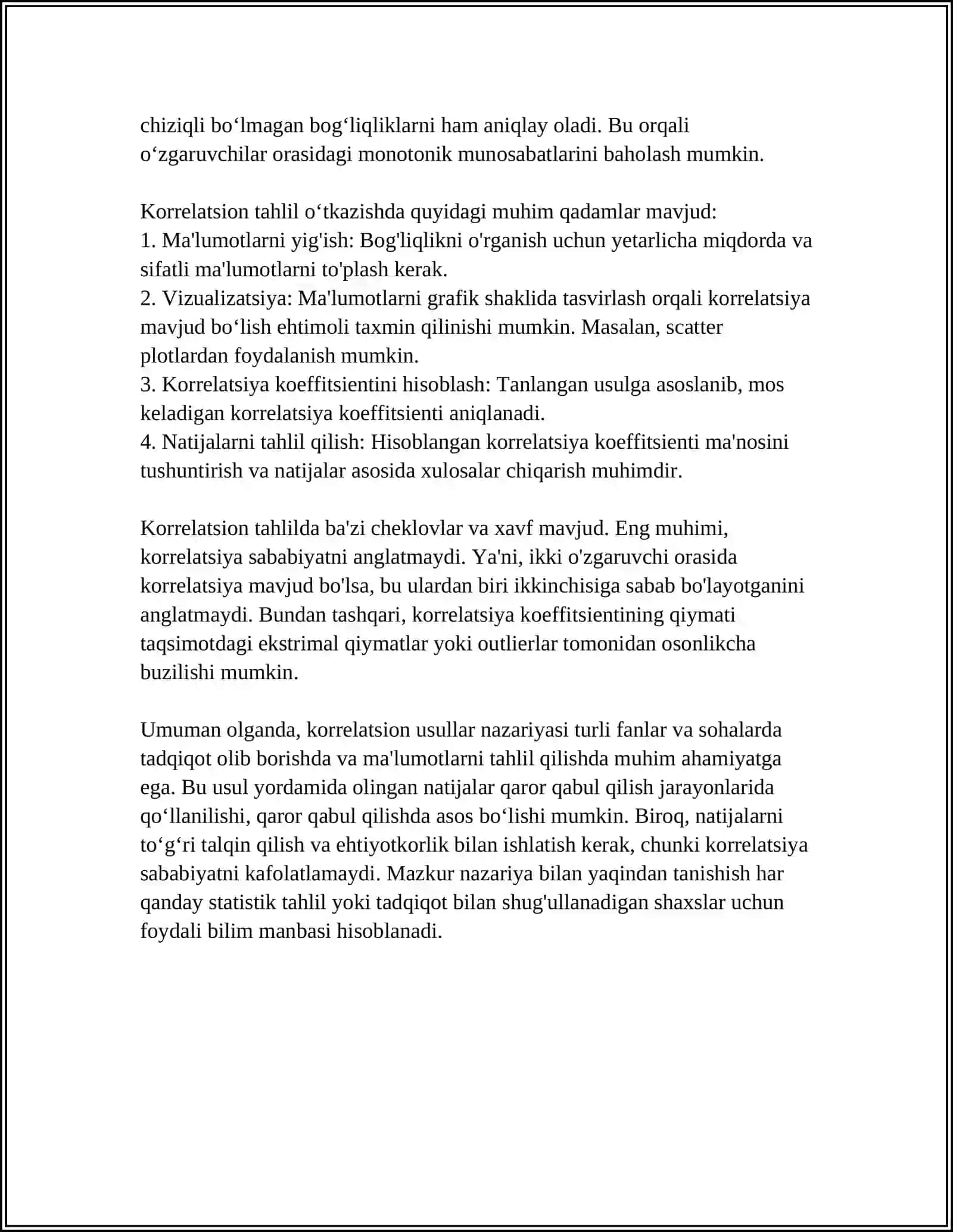 KORRELYATSION USULDA IDENTIFIKATSIYALASH 4