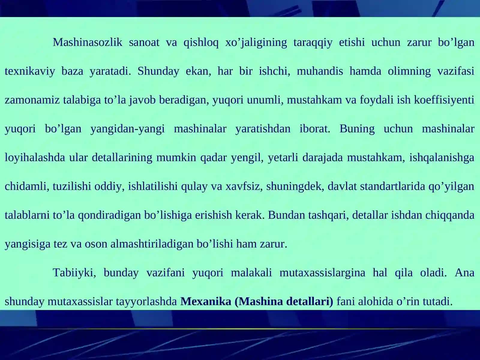 Mashina detallari fanining tarixi va vazifalari 4