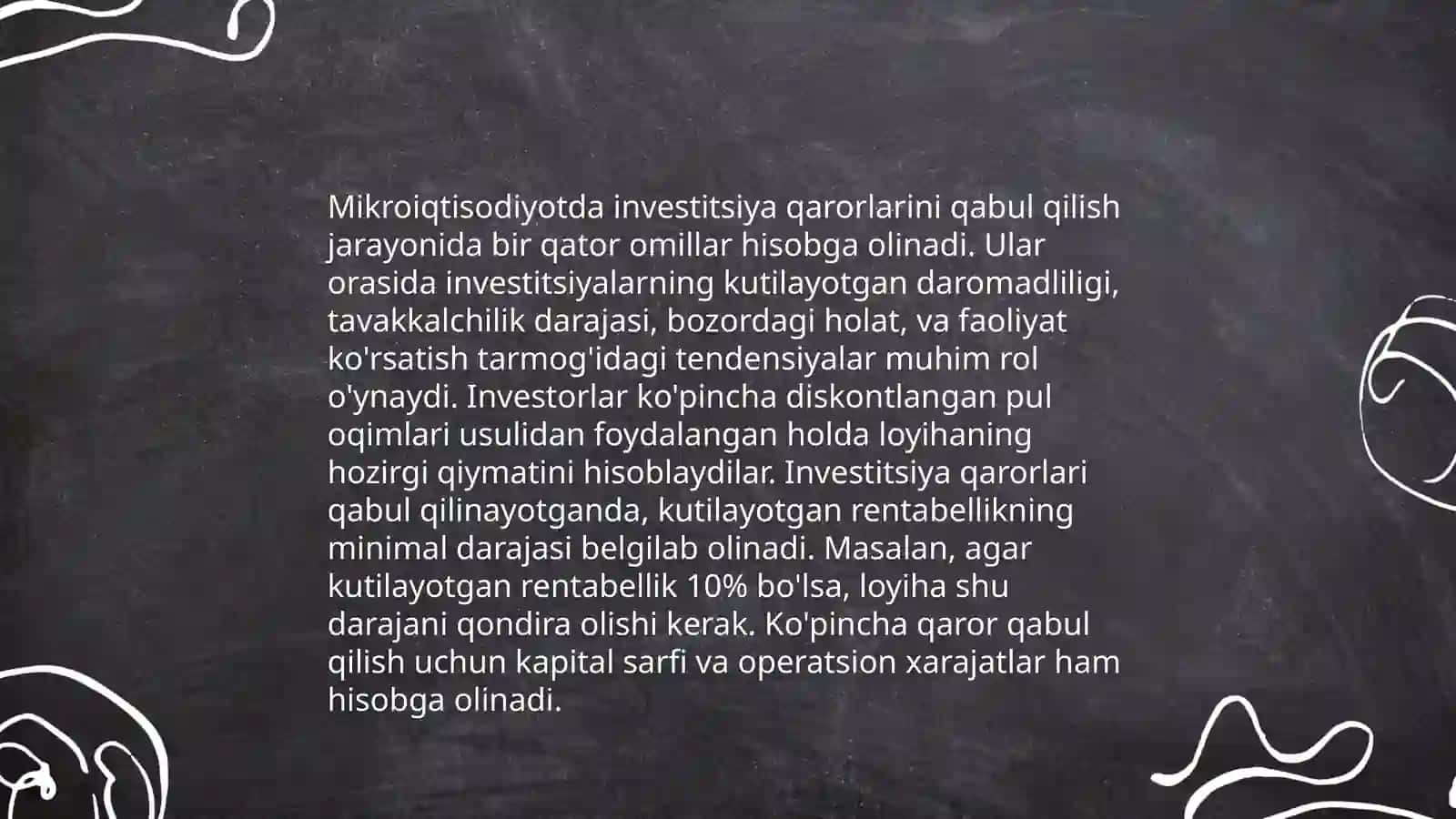 Investitsiya faoliyatining o'ziga xos xususiyatlari 4