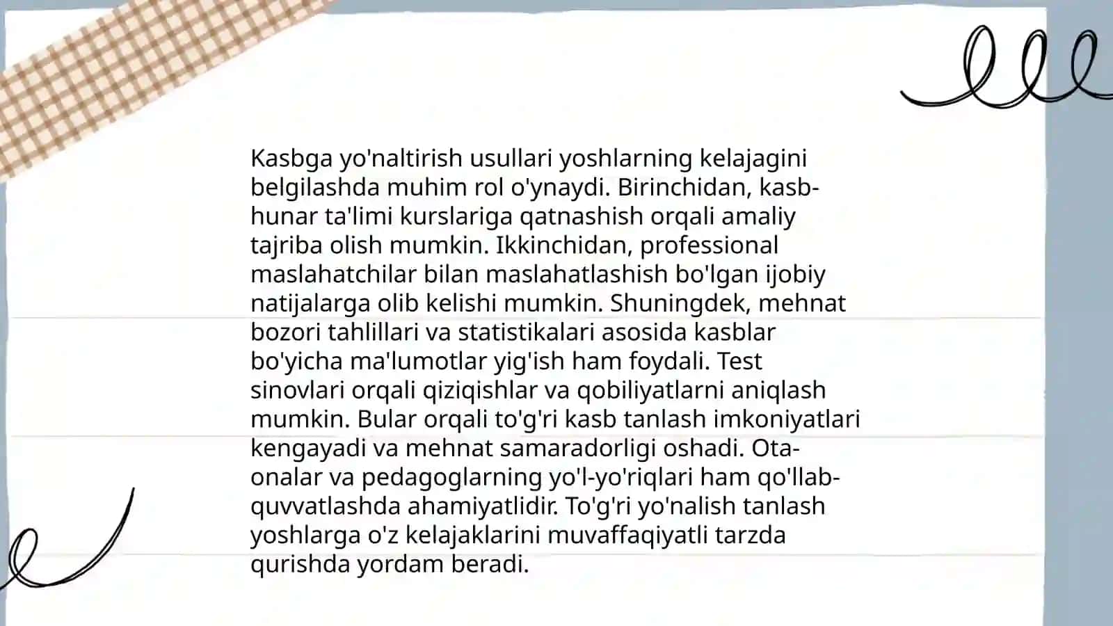Kasbga yo'naltirish diagnostik metodikasi 4
