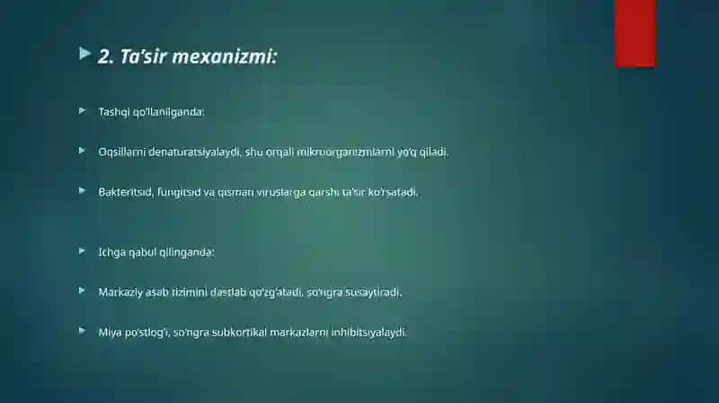 Etil spirti.Alkogolizm va uning asoratlari. 4