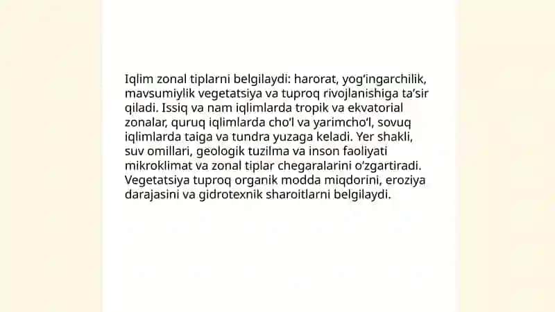 Quruqlik bilimlarining zonal tiplari 4