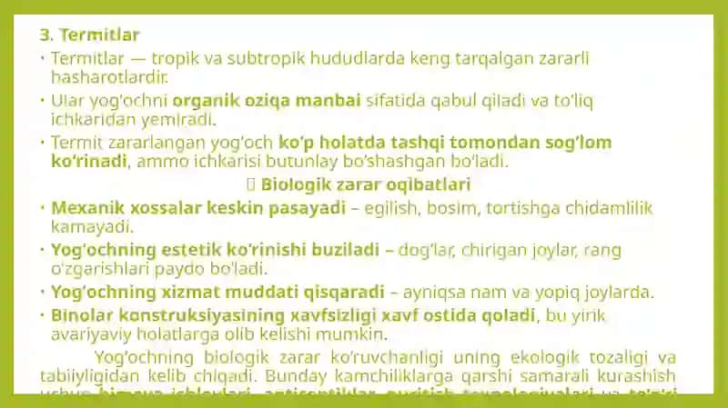 Yog'och materialari va buyumlarining kamchiliklari 4