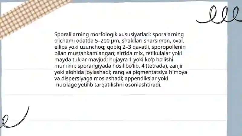 Sporalilar sinfi vakillari 4
