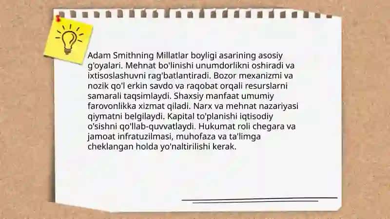 Adam Smith va uning iqtisodiy g'oyalari 4