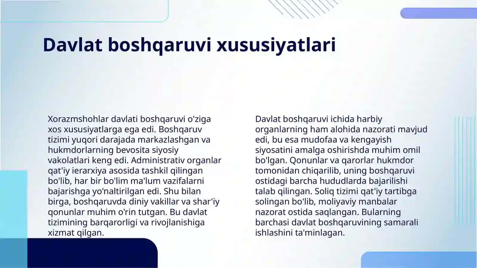 XORAZMSHOHLAR DAVLATI BOSHQARUVI 4