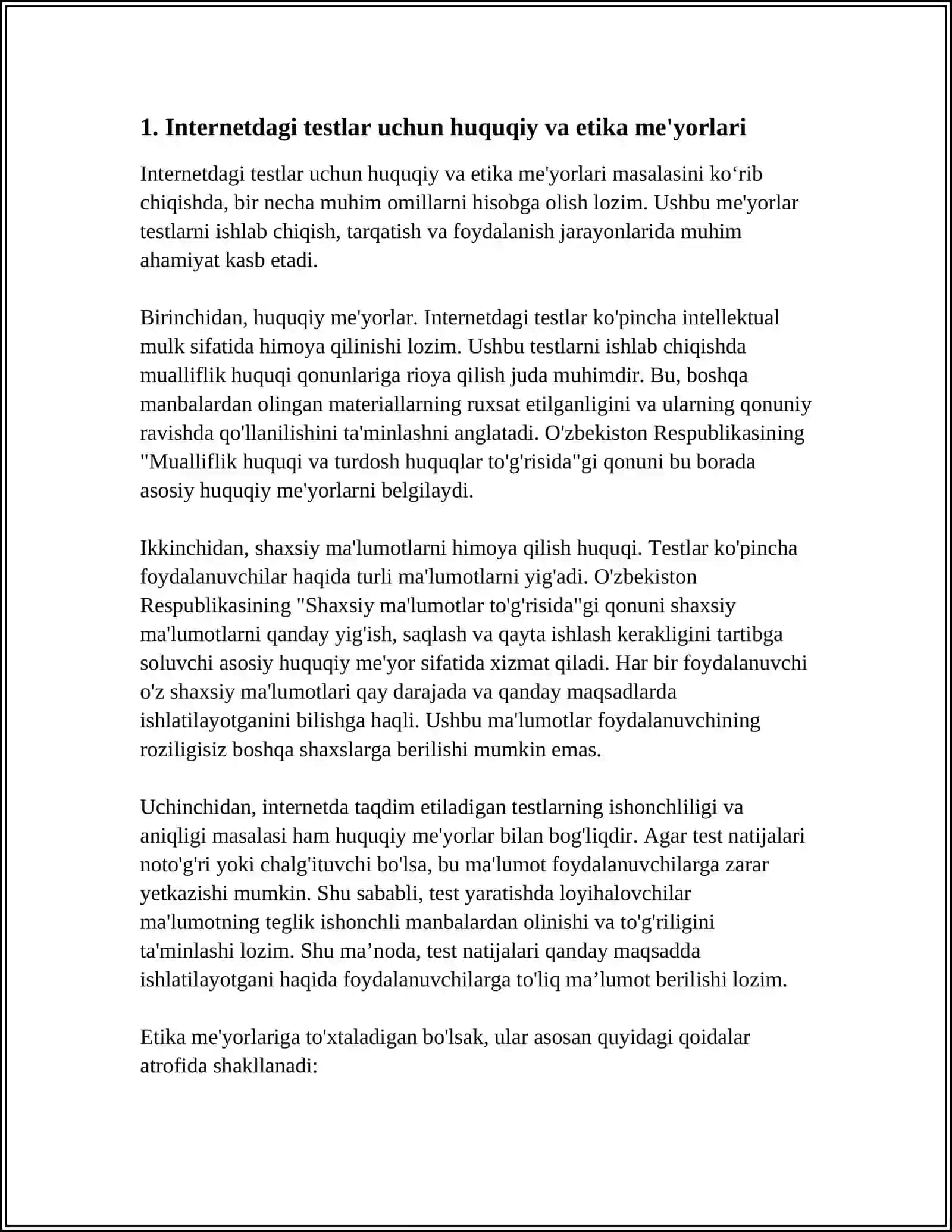 INTERNETDAGI TESTLAR: YANGI MUAMMOLARI VA ISTIQBOLLARI 4