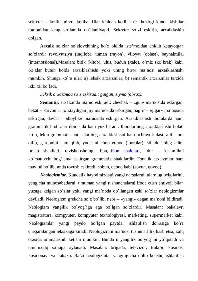 O‘ZBEK TILINING LEKSIK QATLAMLARI 4