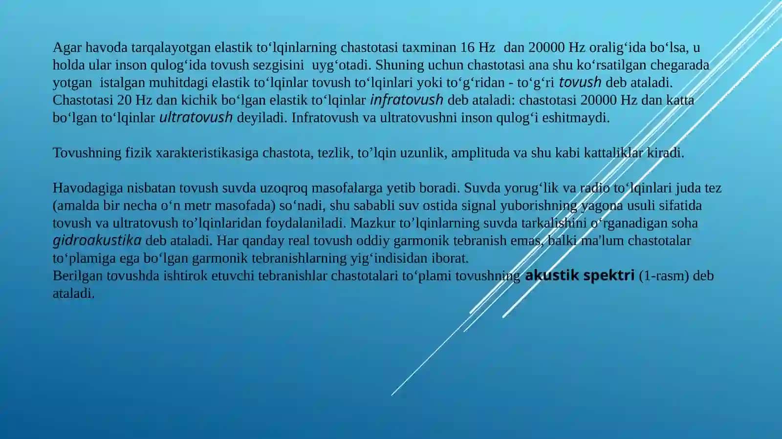 Akustika. Tovushning fizik xususiyatlari 4