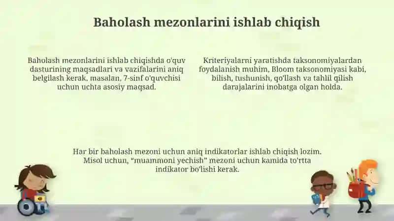 Baholash mezonlari va shkalalarini yaratish 4