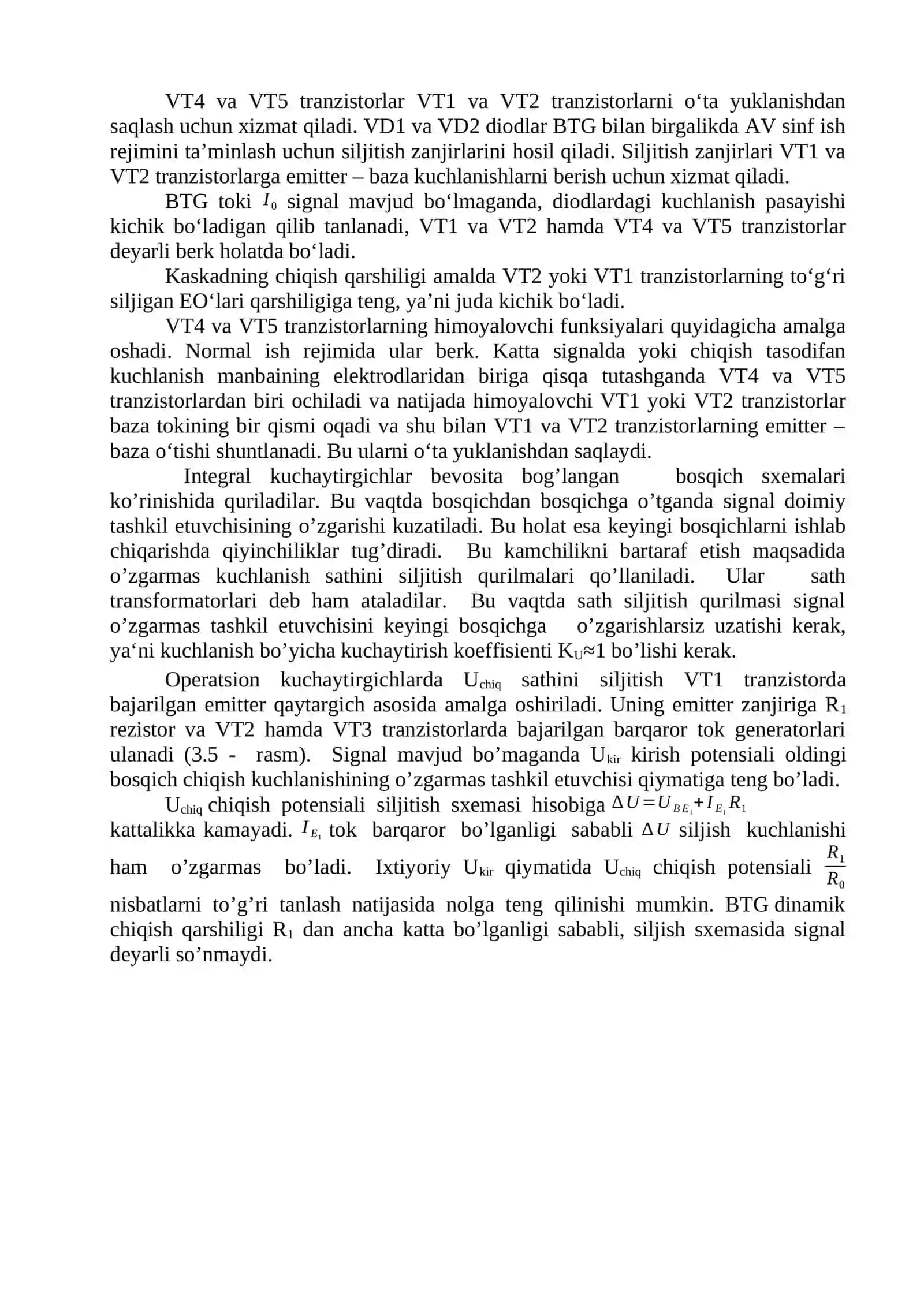 O’zgarmas kuchlanish sathini siljitish qurilmasi 4