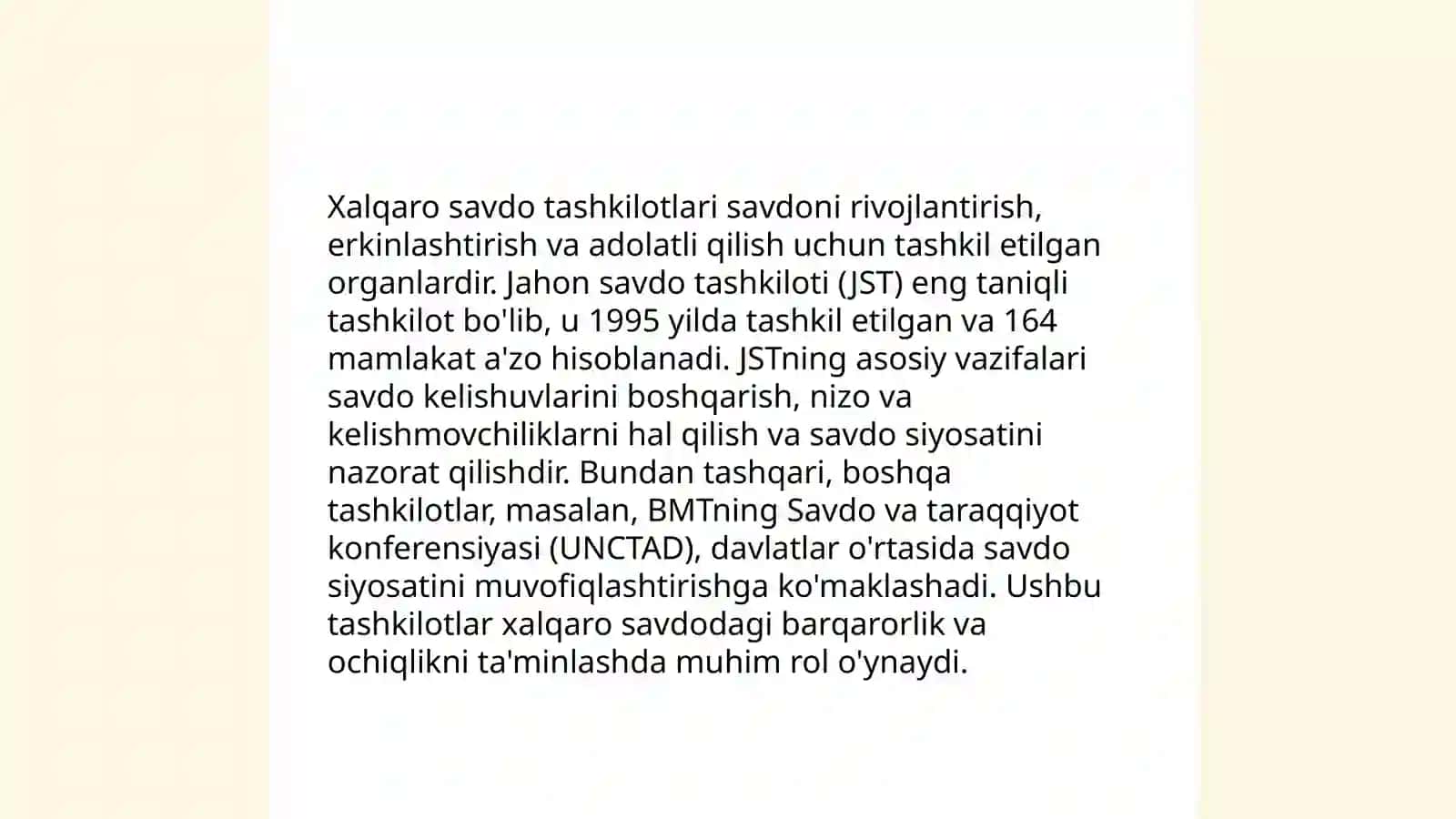 Xalqaro savdo tarmog'ining rivojlanishi 4