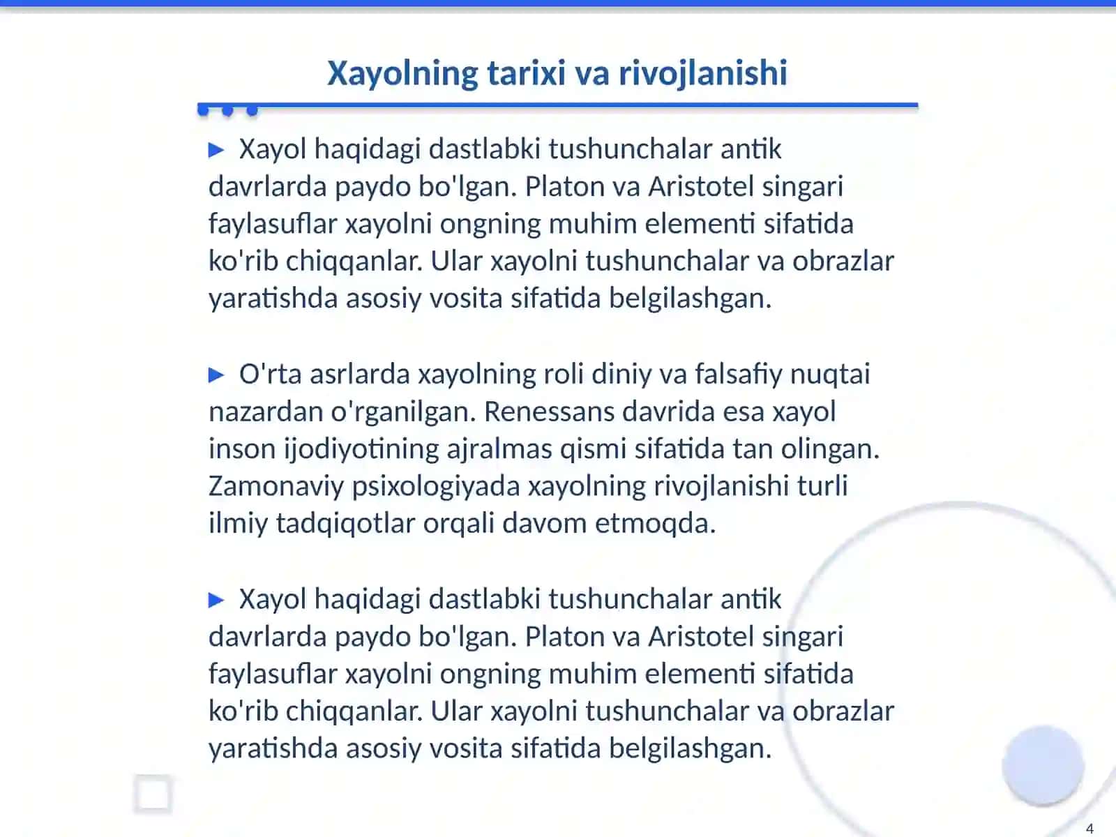 Xayol haqida tushuncha 4