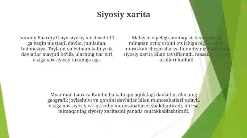 Janubiy Sharqiy Osiyo geografiyasi 4