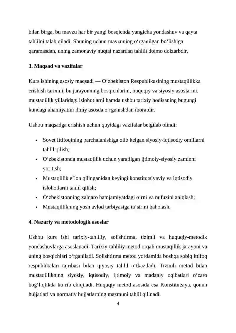 Mustaqil Oʻzbekiston Respublikasining tashkil topishi va uning tarixiy ahamiyati 4