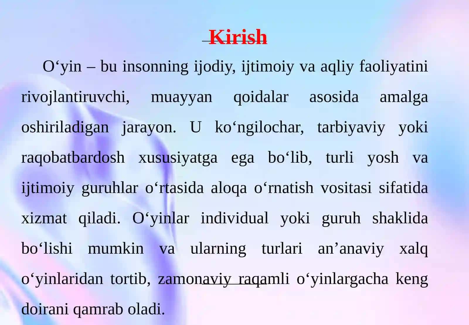 O‘yinlar–ijtimoiy faoliyat sifatida 4