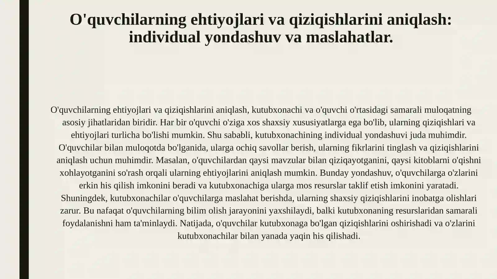 Kutubxonachi va o'quvchi o'rtasidagi muloqat pedagogikasi 4