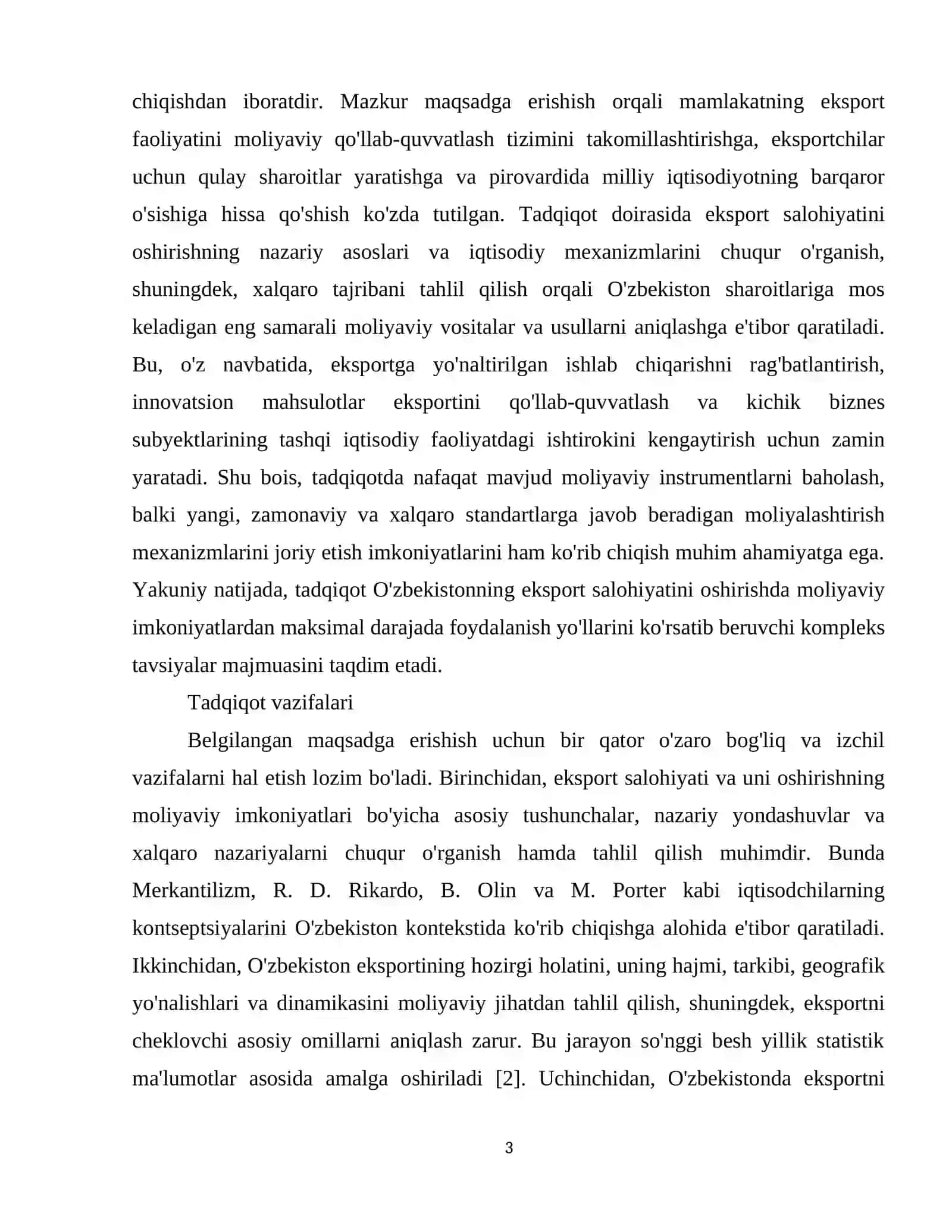 Oʻzbekistonning eksport salohiyatini oshirishning moliyaviy imkoniyatlari 4