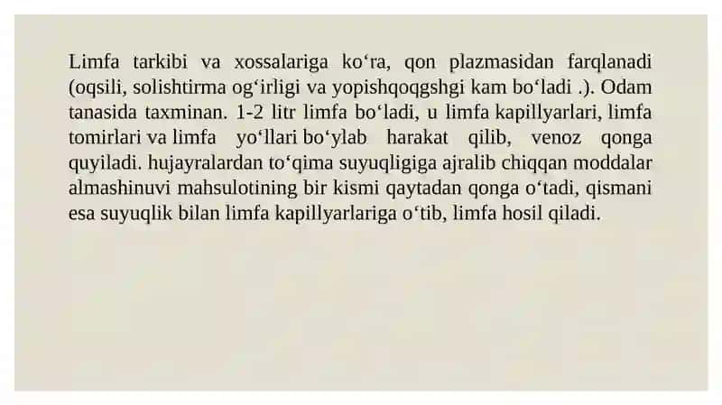 Limfaning hosil bo'lishi 4