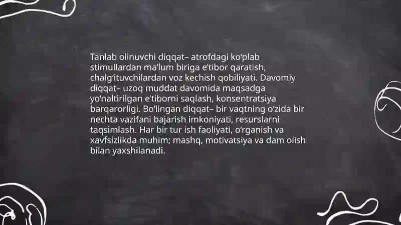 Diqqatning ta'rif va psixologik asoslari 4