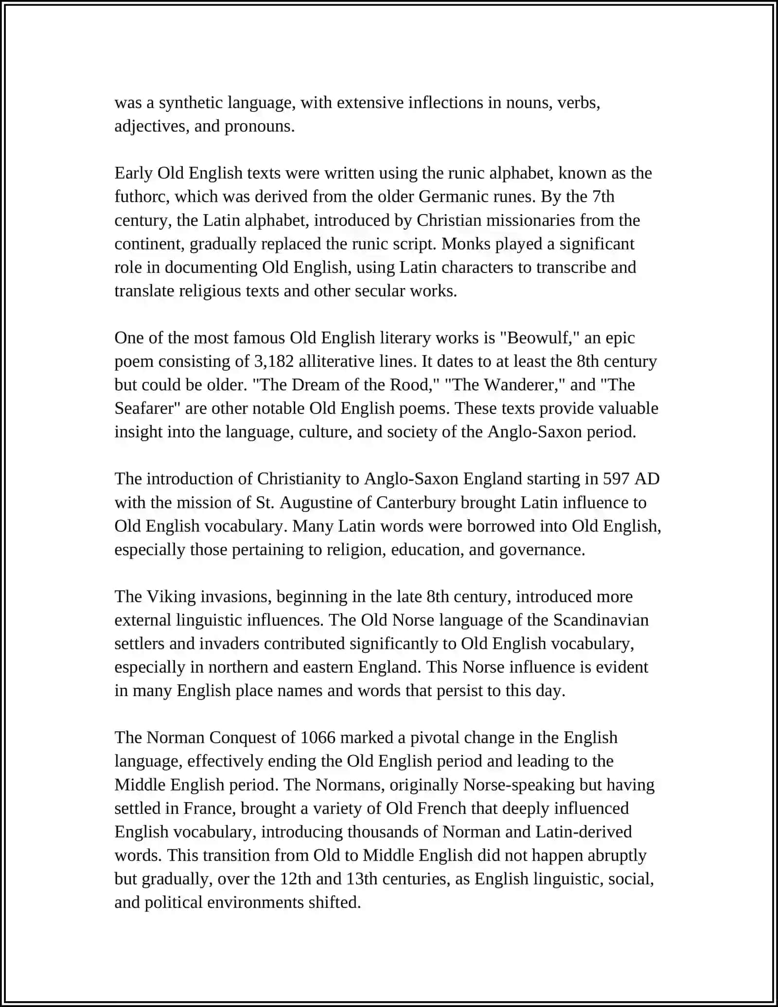 OLD ENGLISH PERIOD REFERAT 4